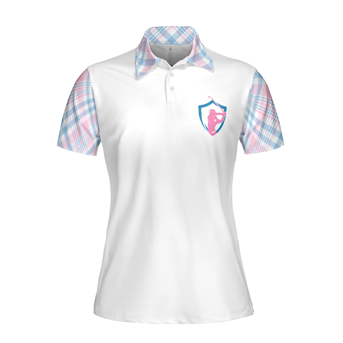 Golf Mom White Short Sleeve Women Polo Shirt, Cool Golf Gift For Women