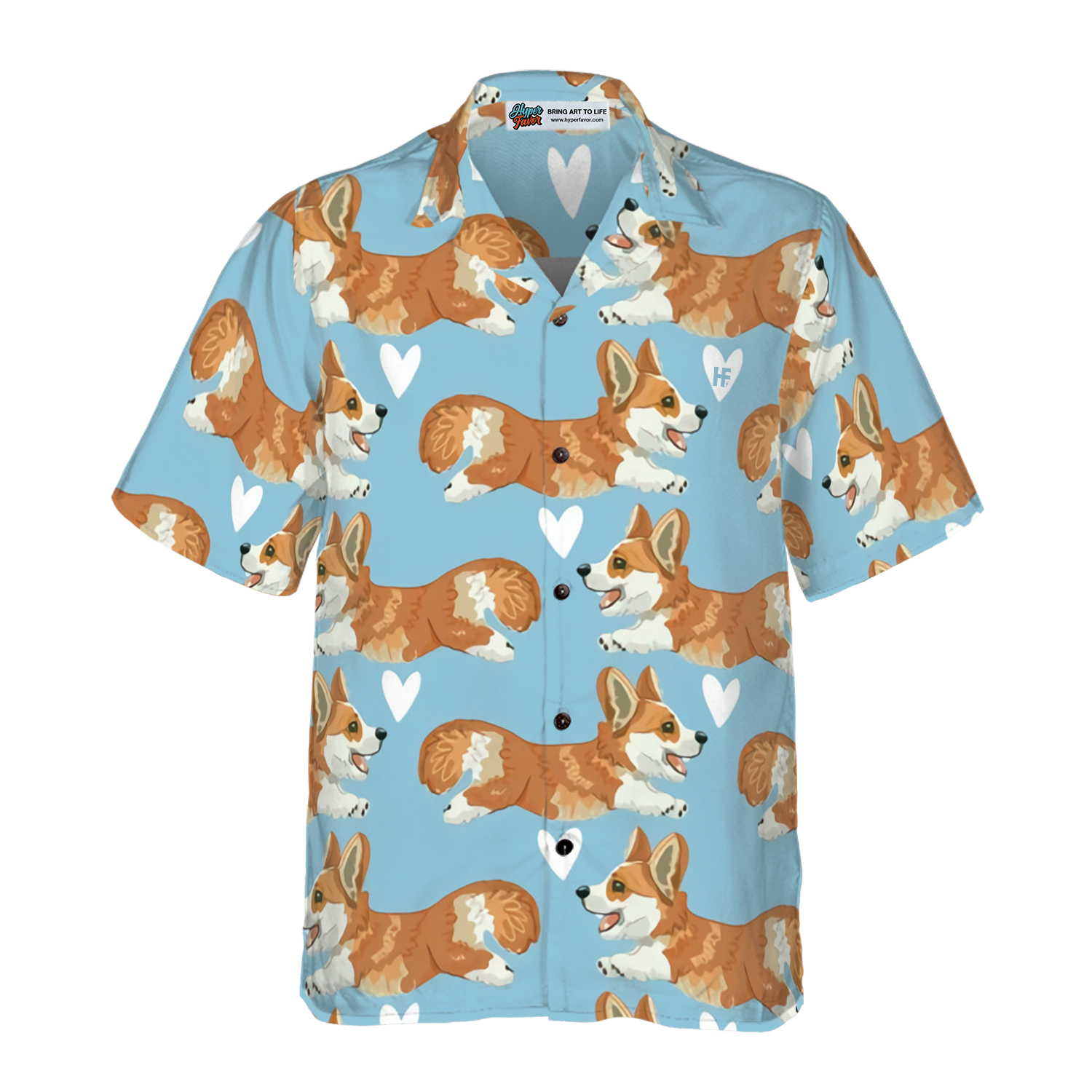 Flying Corgi Blue Hawaiian Shirt, Corgi Shirt For Men And Women