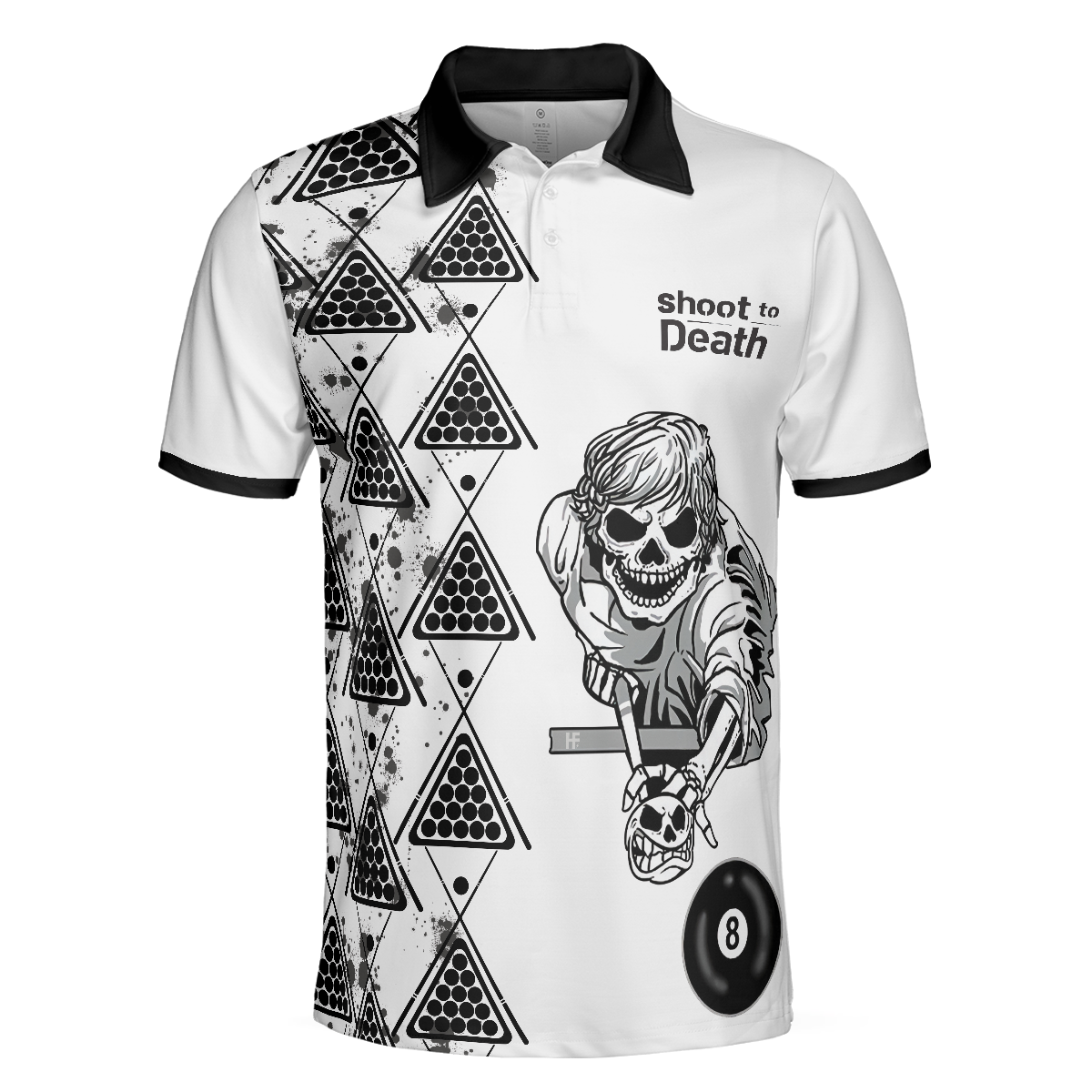 Billiards To Death Burry Me With Billiards Club Polo Shirt, Cool Skull Polo Shirt Design For Billiards Lovers