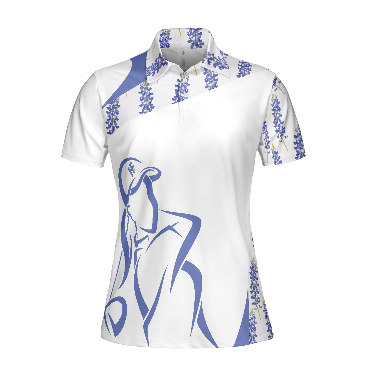 Bluebonnet Women Golfer Short Sleeve Women Polo Shirt, Unique Female Golf Gift