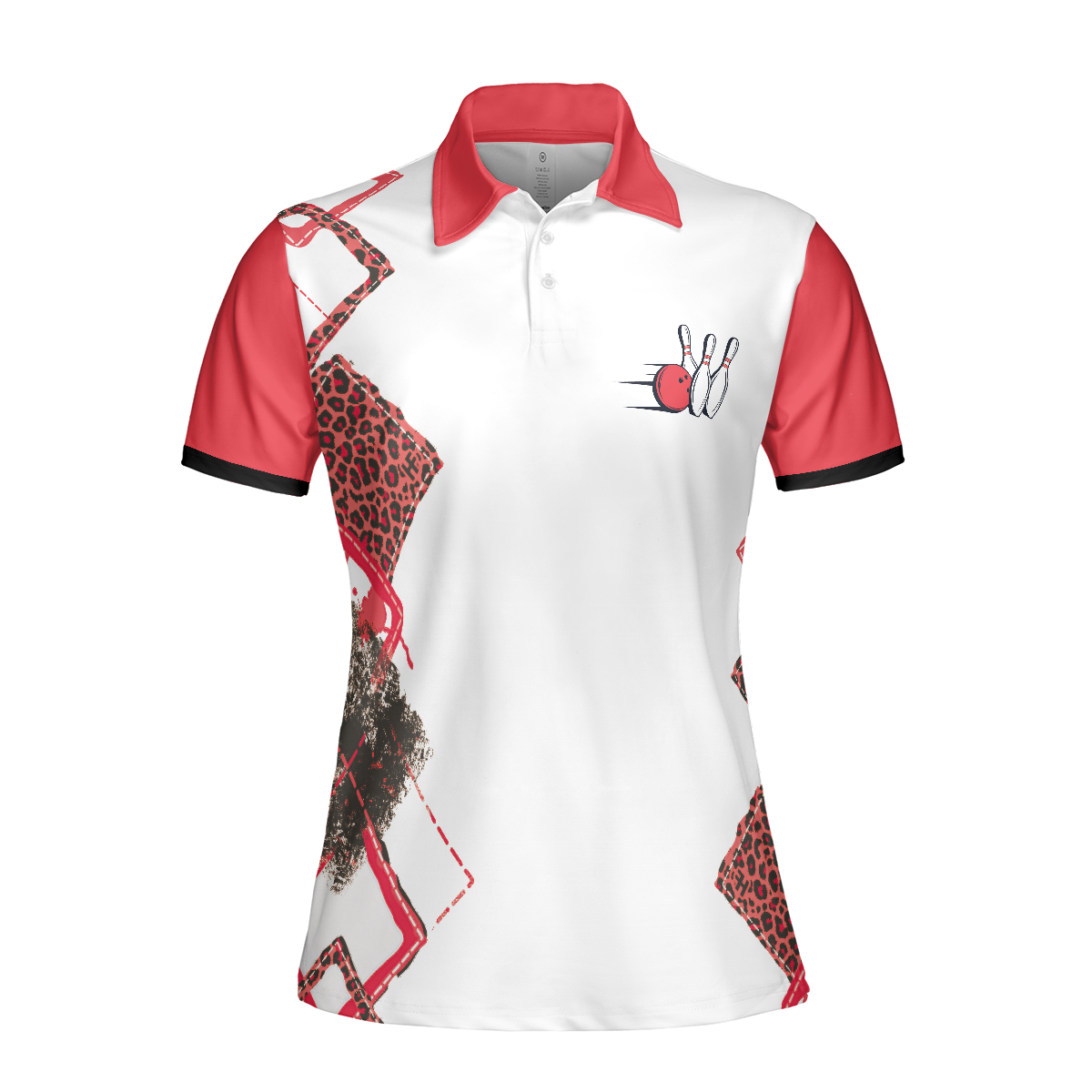 We're More Than Just Bowling Friends We're Like A Really Small Gang Short Sleeve Women Polo Shirt, Leopard Bowling Shirt