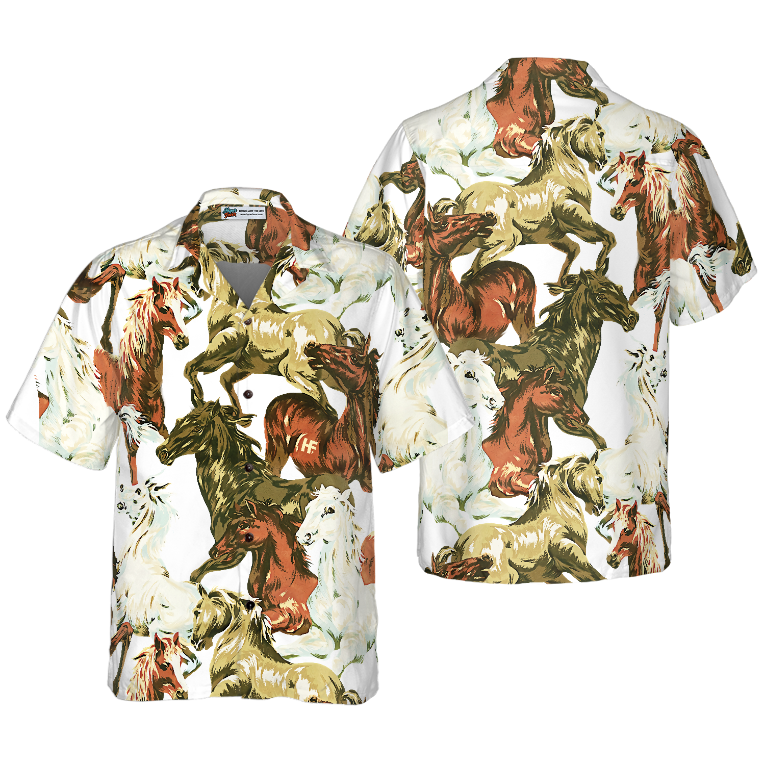 Horses Painting Shirt For Men Hawaiian Shirt