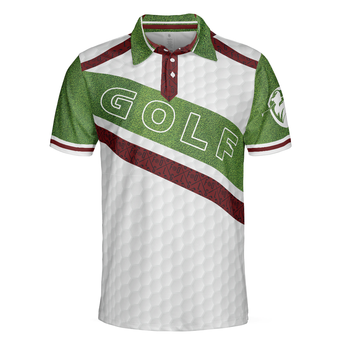 White And Green Men Golfer Golf Polo Shirt, Unique Golf Shirt For Men, Cool Gift For Golfers