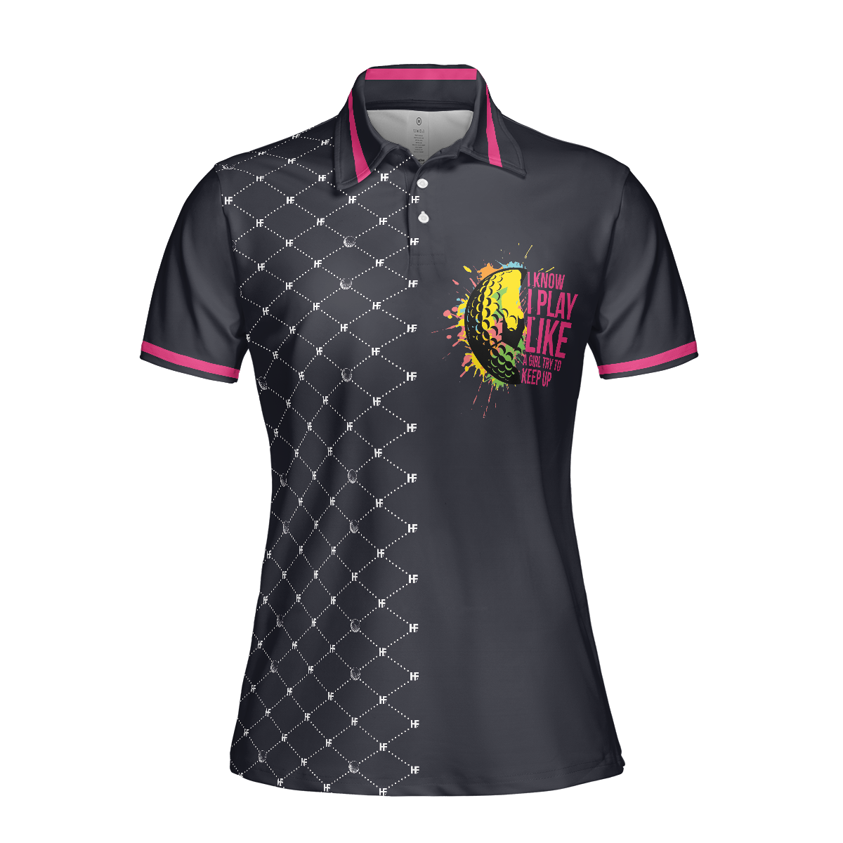 Play Like A Girl Golf Women Shirt V1 Short Sleeve Women Polo Shirt