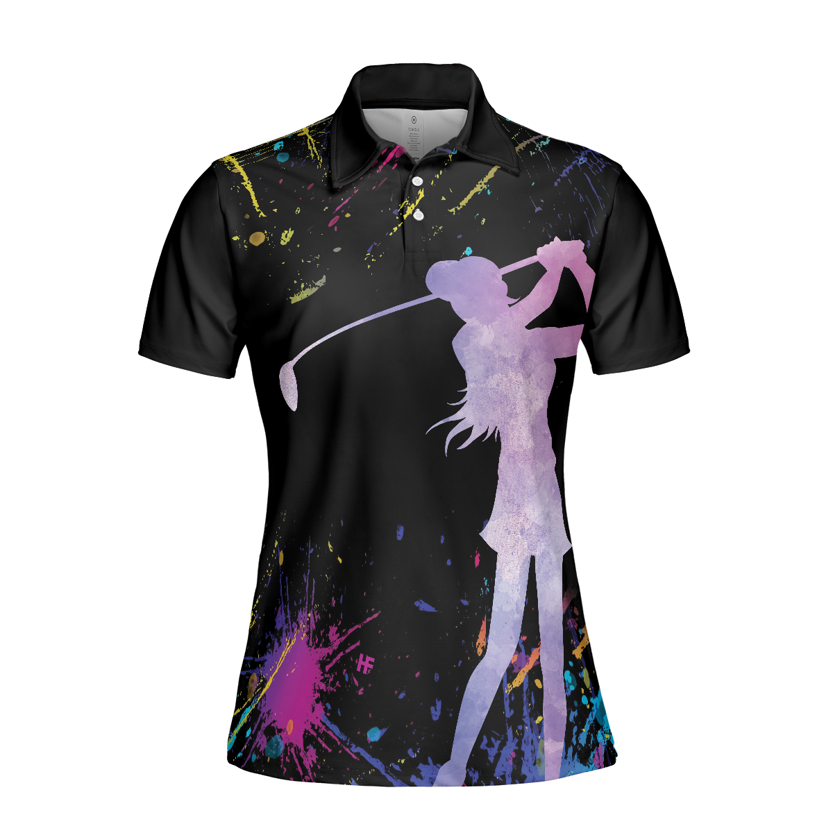 You Say Girl Can't Golf I Say Watch Me Short Sleeve Women Polo Shirt, Black Golfing Shirt For Girls