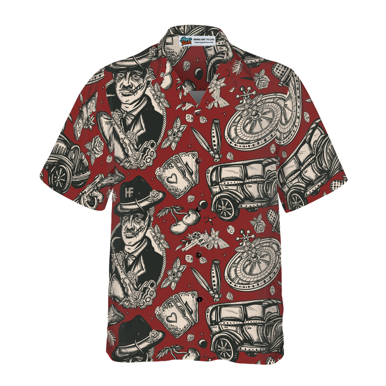 Casino Life In Retro Style Hawaiian Shirt