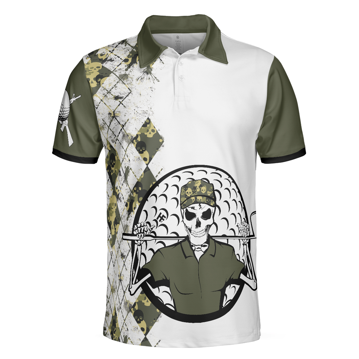 Veteran Fire In The Hole Polo Shirt, Veteran Themed Golfing Polo Shirt For Male Golfers, Argyle Shirt