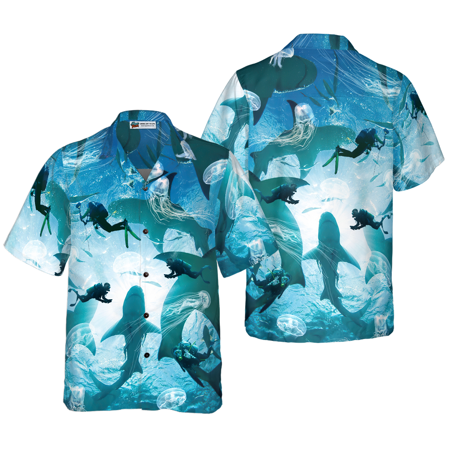 Scuba Diving With Sharks Hawaiian Shirt