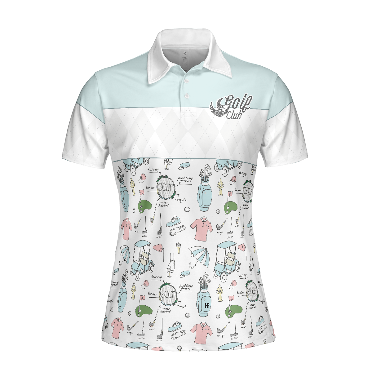 Golf Life In Blue Short Sleeve Women Polo Shirt