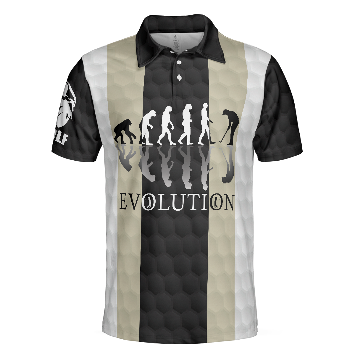 Elegant Men Golfer Evolution Golf Polo Shirt, Unique Golf Shirt For Men