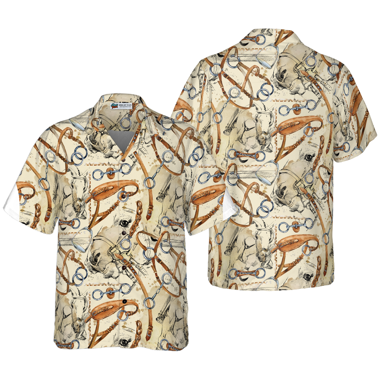 Horse Watercolor Shirt For Men Hawaiian Shirt