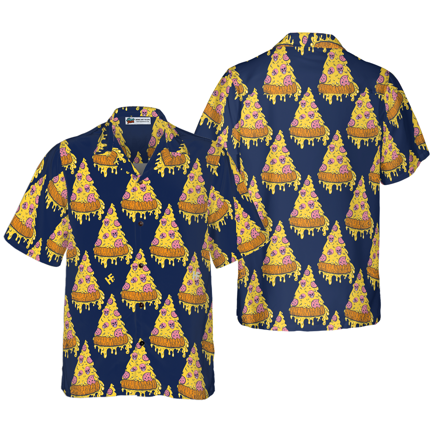 Pizza Skull Pattern Shirt Hawaiian Shirt