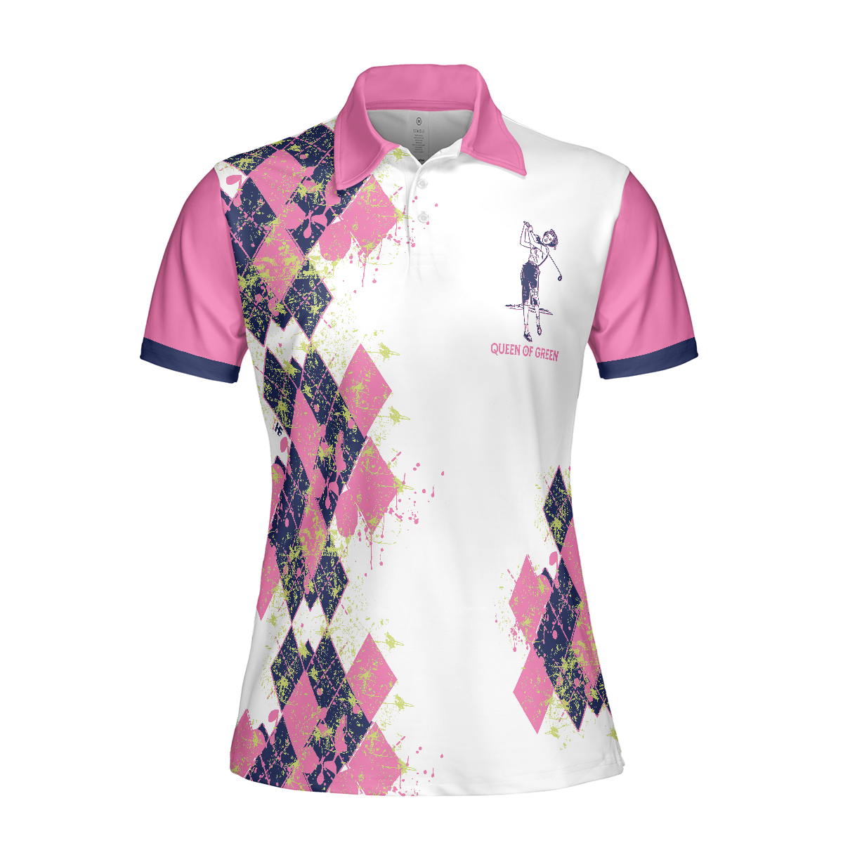 Cooking Is Like Golf Slice Chip And Put On Some Greens Women Polo Shirt, Argyle Pattern Funny Golf Polo Shirt For Ladies