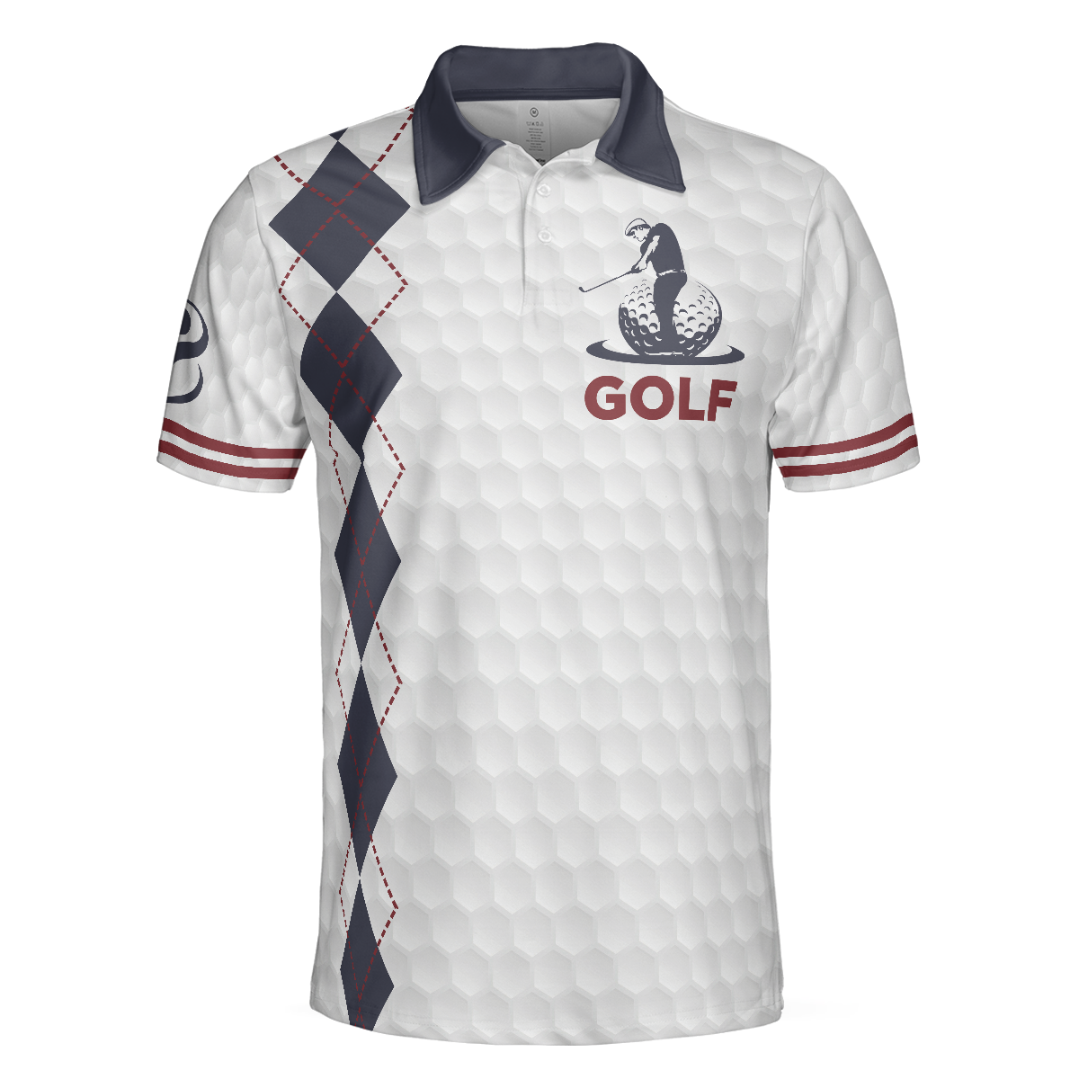 Life Is Short Swing Hard Golf Polo Shirt, Grey Argyle Polo Shirt For Golfers, Basic Golf Shirt Design