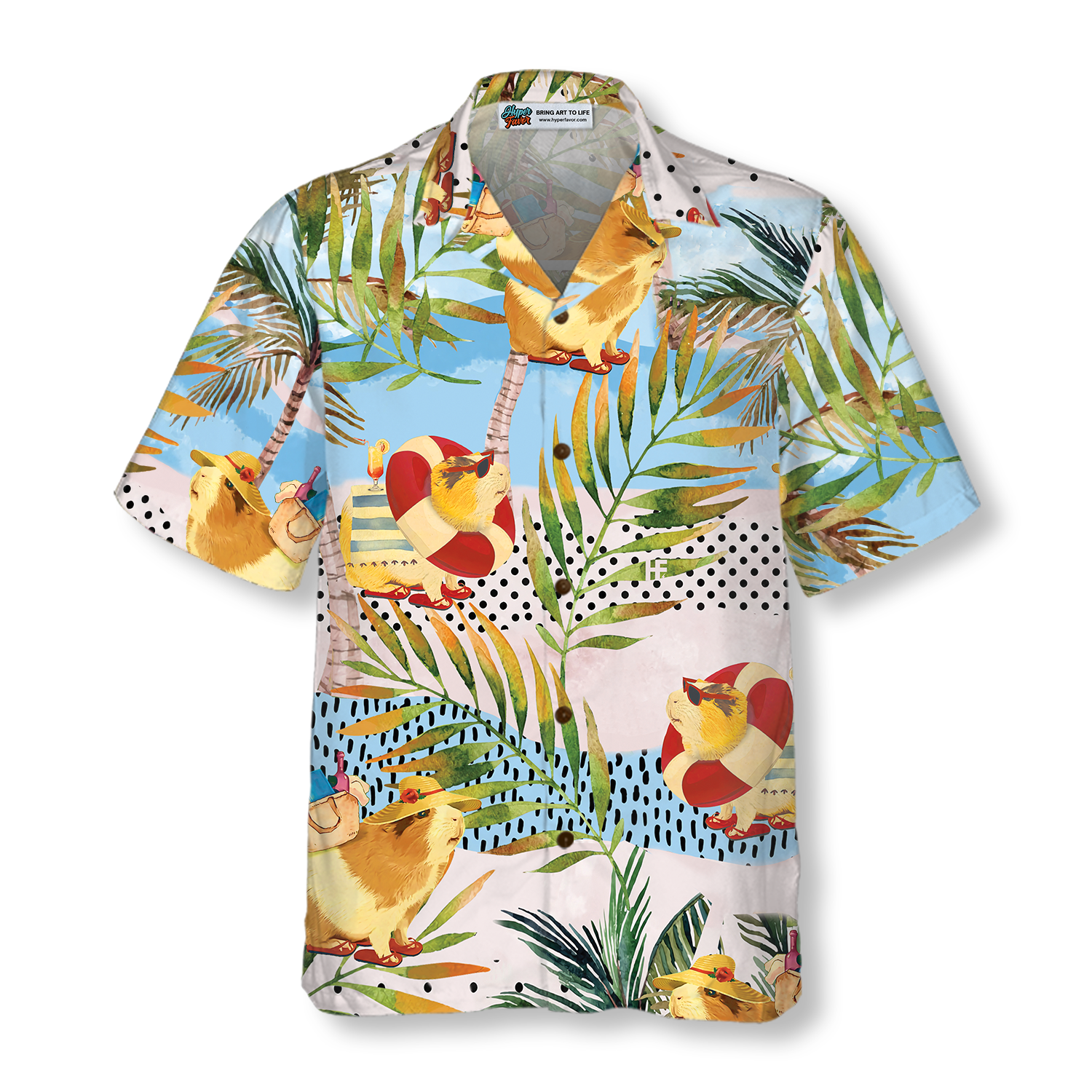 Guinea Pig On The Beach Hawaiian Shirt