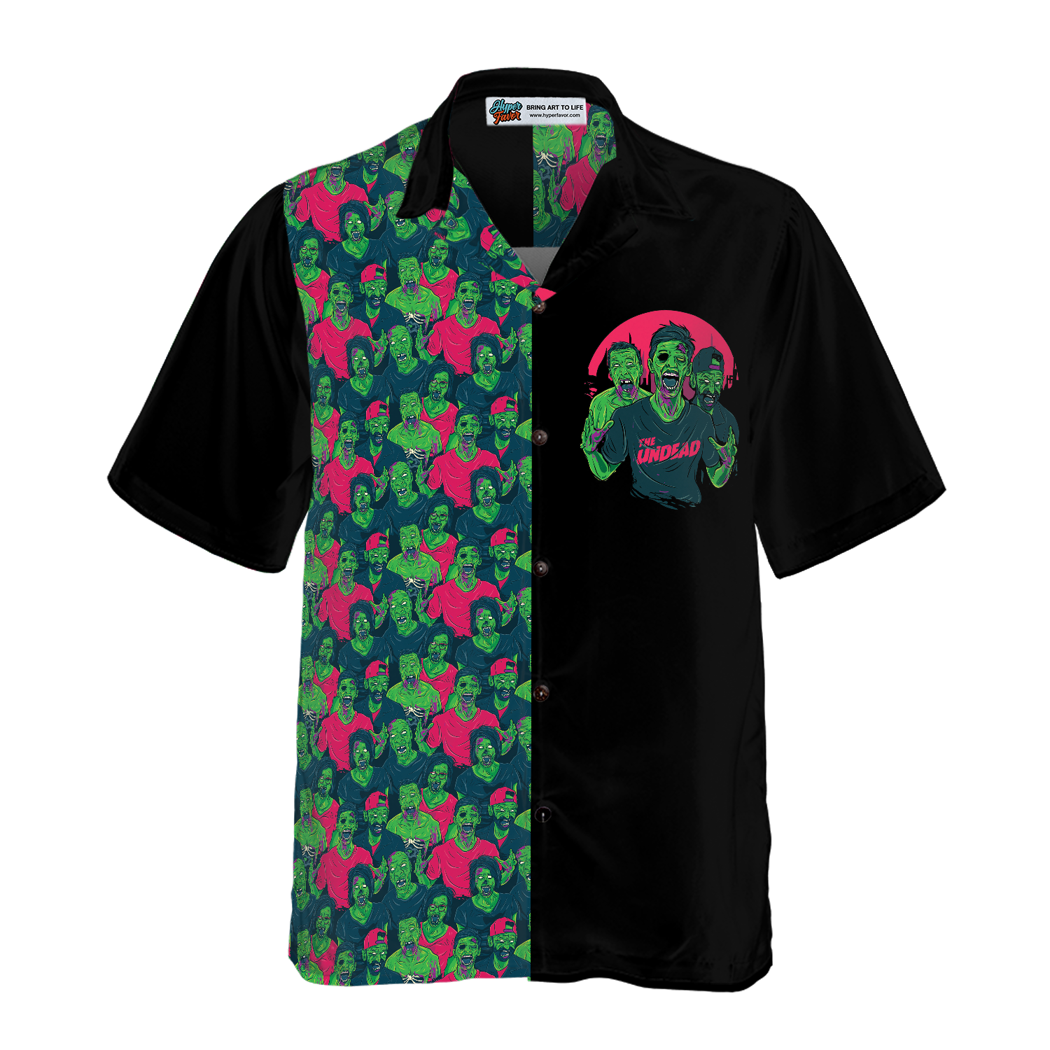 Halloween Zombie Walking Out Hawaiian Shirt