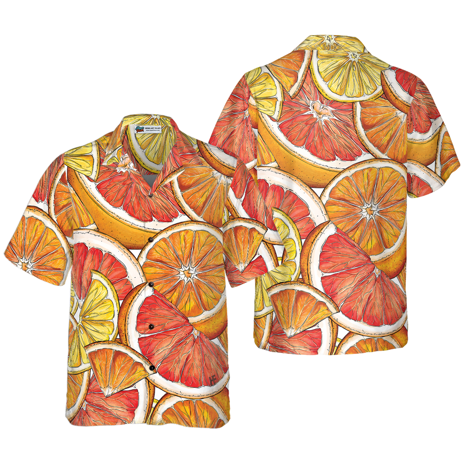 Luxury Summer Lemon & Orange Hawaiian Shirt