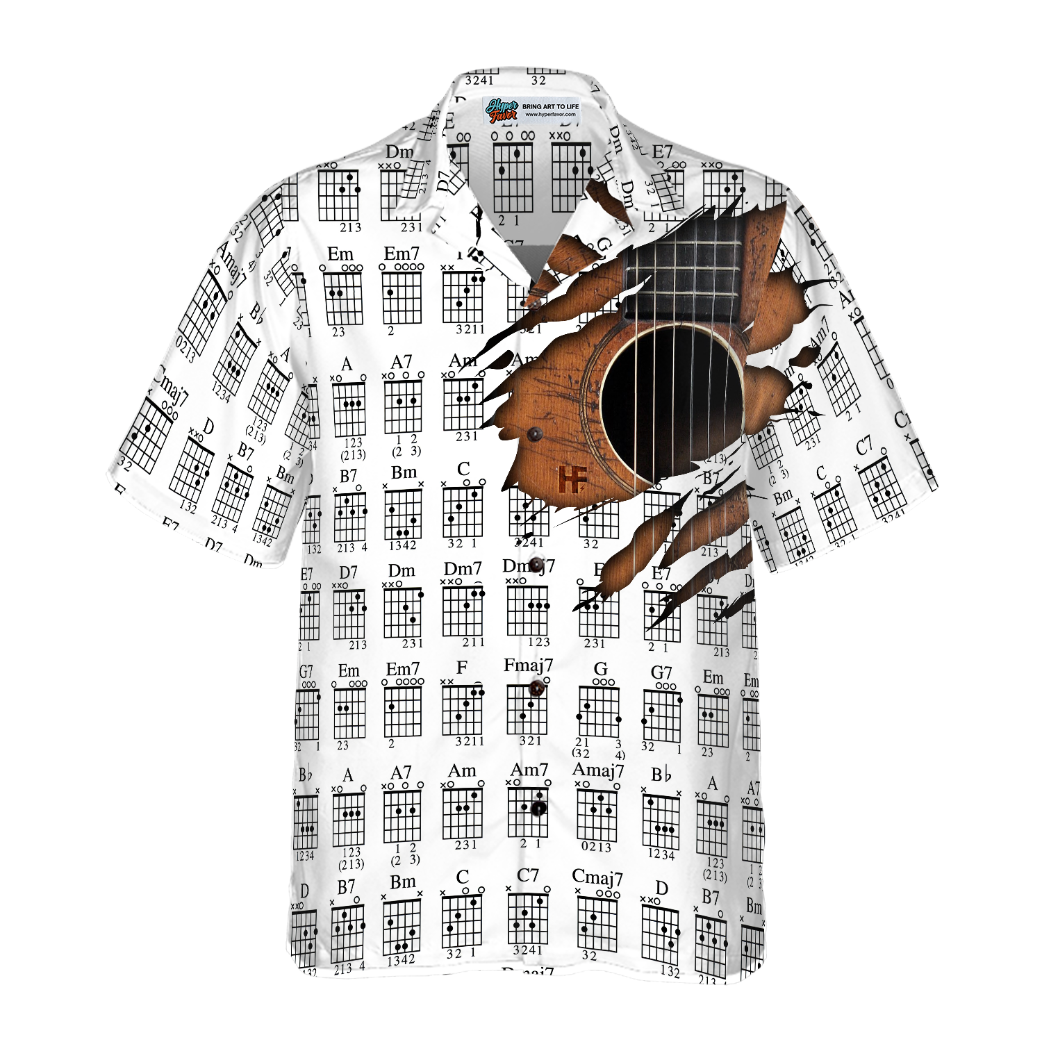 Guitar Chords Chart Hawaiian Shirt