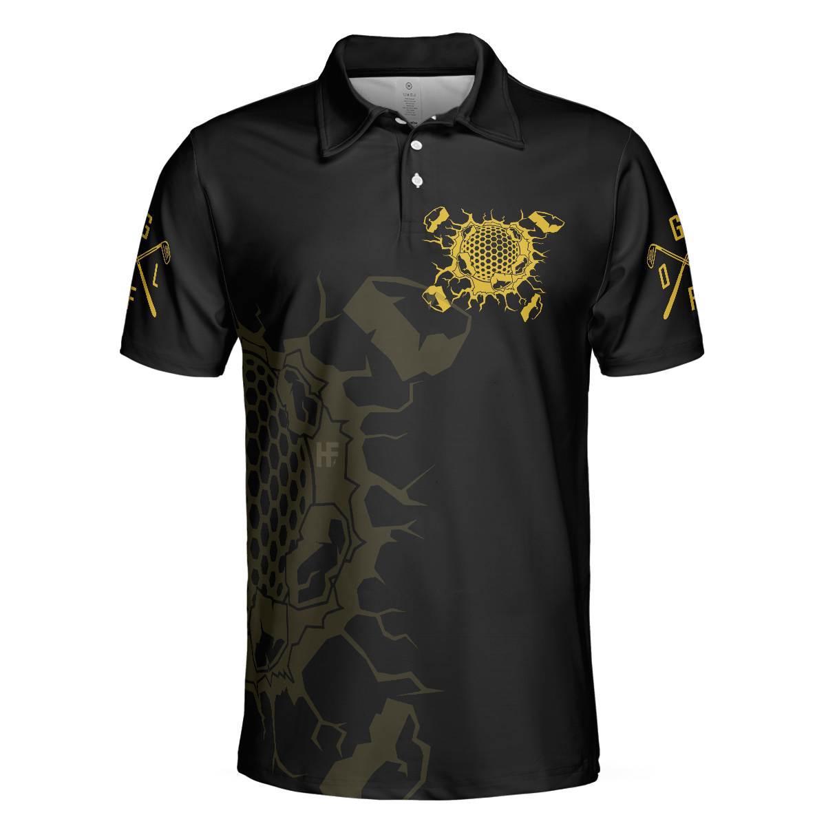 Golfing Is My Superpower Golf Polo Shirt, Black Golf Club Shirt For Male Players, Cool Golf Gift For Men