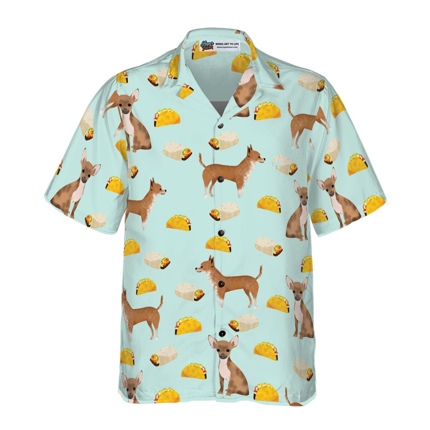Tacos Burritos Chihuahua Dog Shirt For Men Hawaiian Shirt