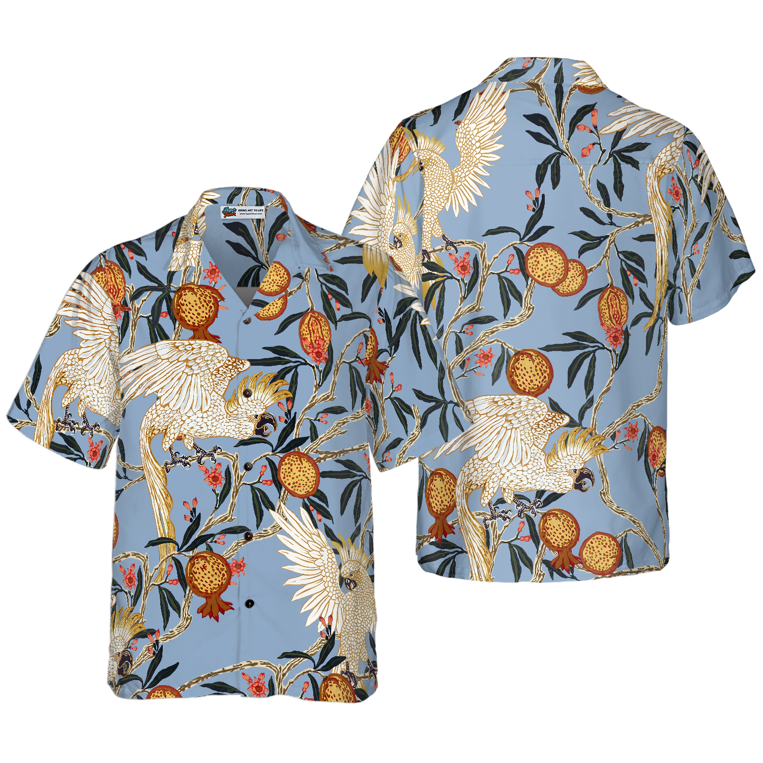 Pomegranates And Cookatoo Shirt For Men Hawaiian Shirt
