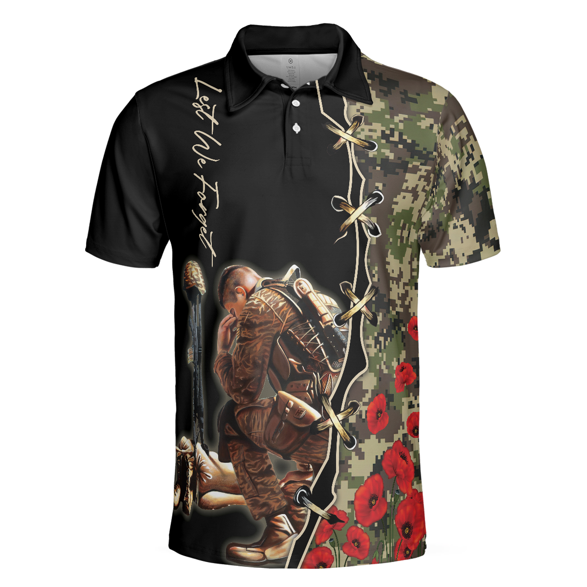 Lest We Forget Polo Shirt, Thoughtful Gift For Veteran Day, Veteran Shirt For Proud War Veterans