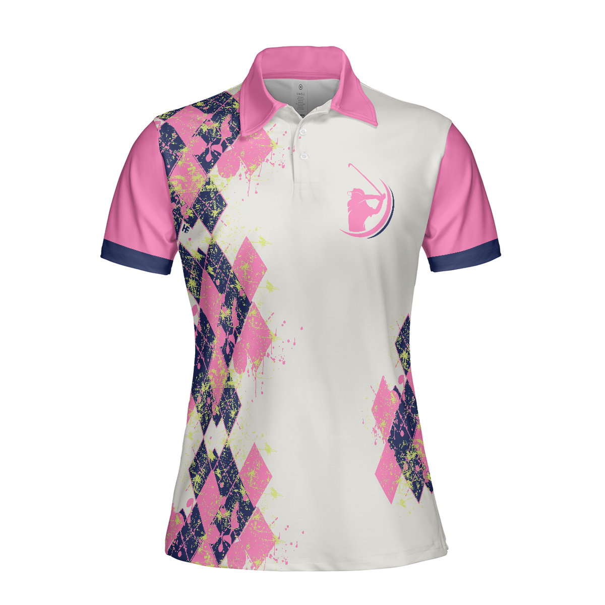 Ich Weiß Dass Ich Wie Ein Mädchen Spiele Short Sleeve Women Polo Shirt, White And Pink German Golf Shirt For Ladies