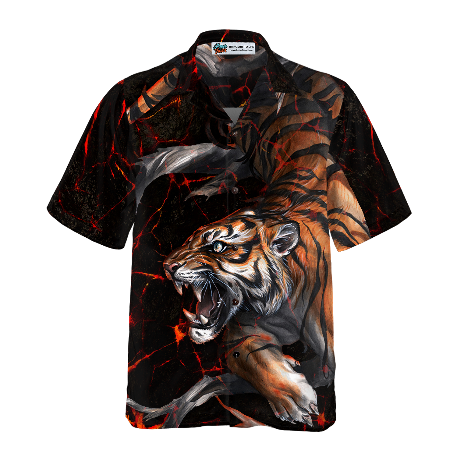 Tiger In The Dark Shirt For Men Hawaiian Shirt