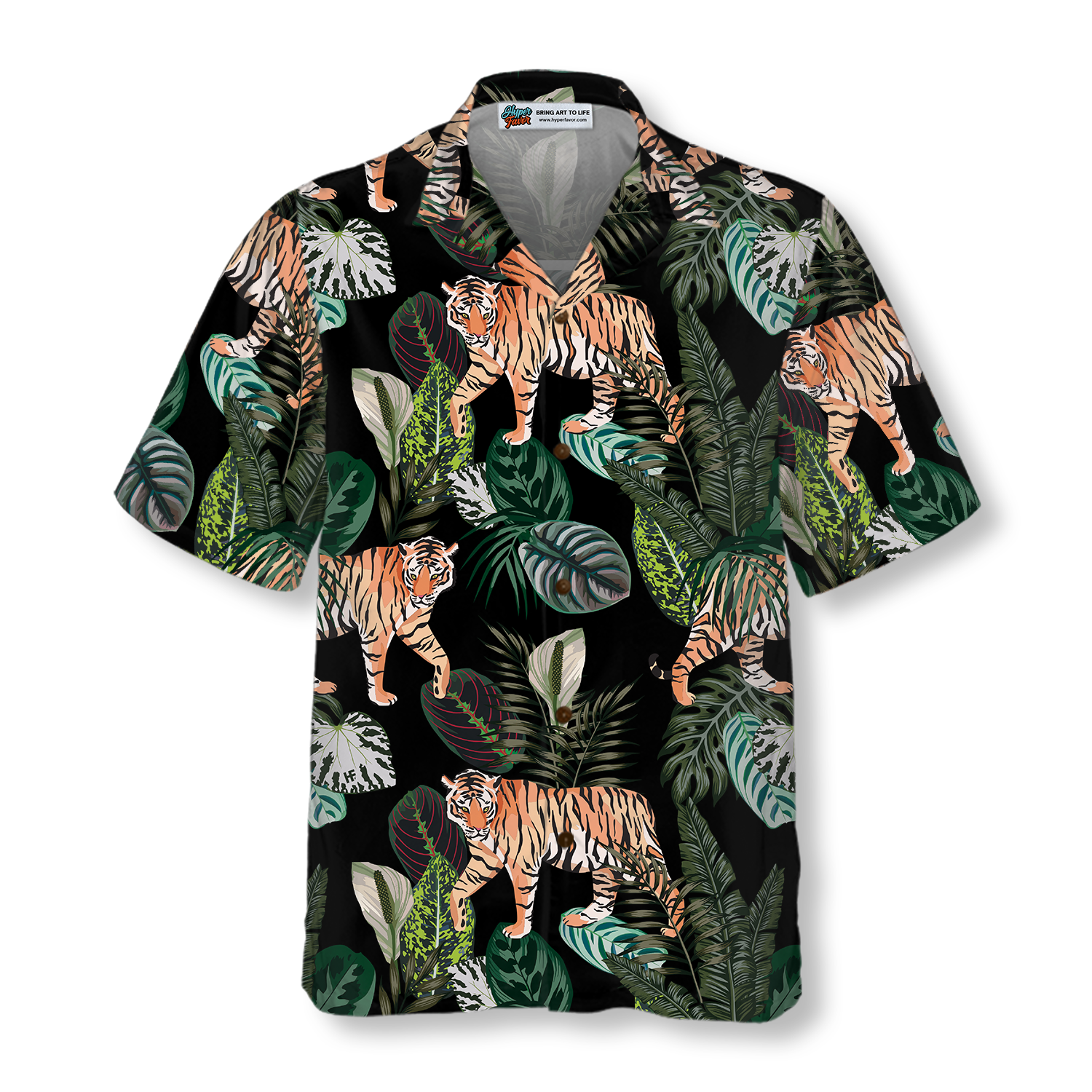 Dark Jungle Exotic Tiger Shirt For Men Hawaiian Shirt
