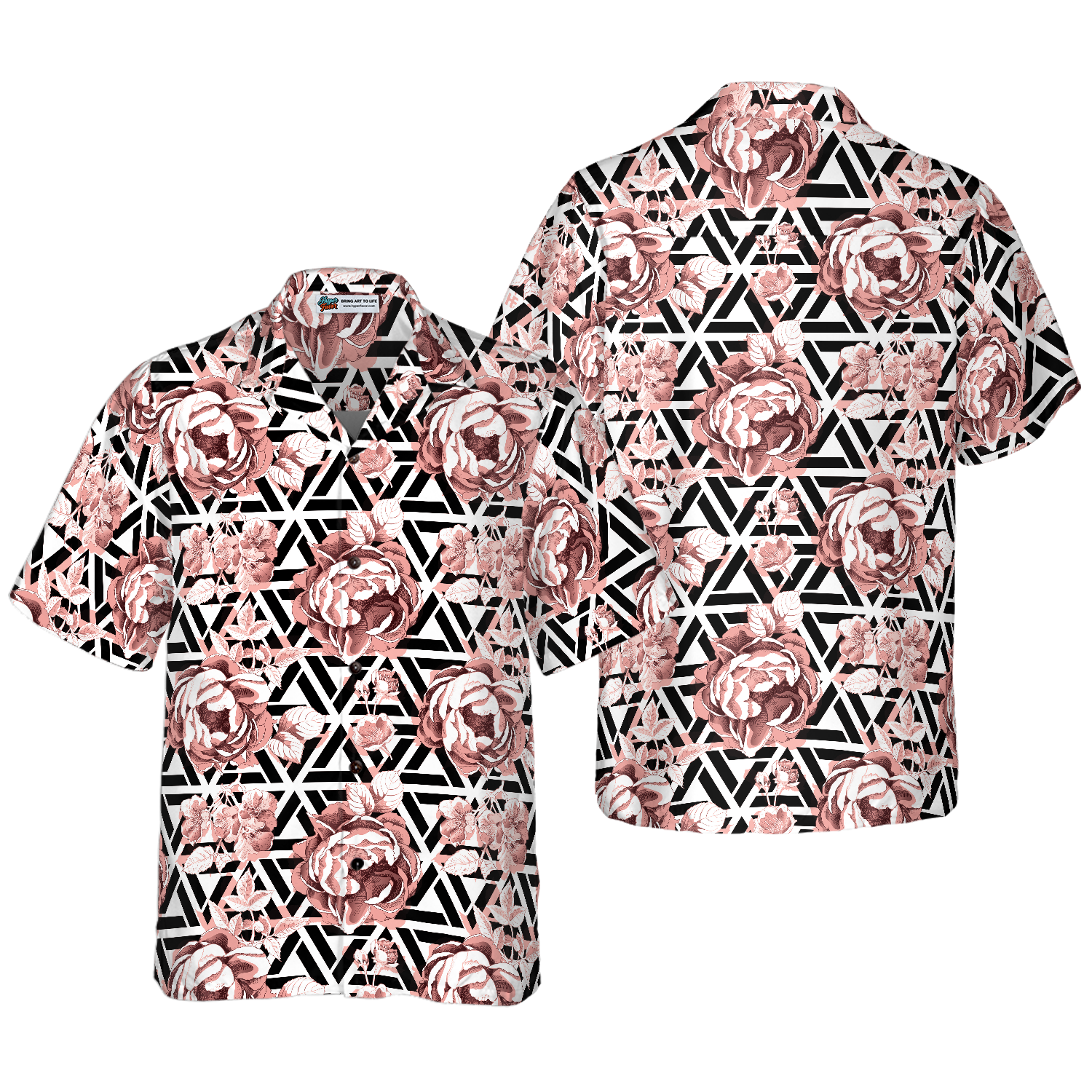 Rose Gold Flowers Hawaiian Shirt