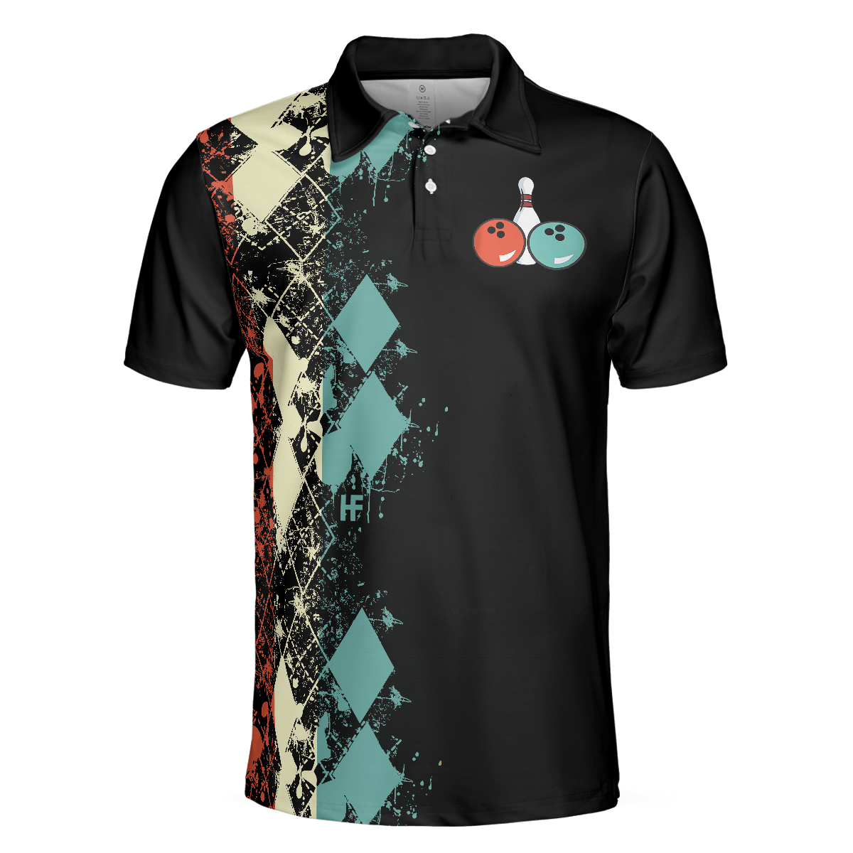 Does This Shirt Make My Ball Look Big Bowling Polo Shirt, Unique Argyle Pattern Bowling Shirt For Bowling Lovers