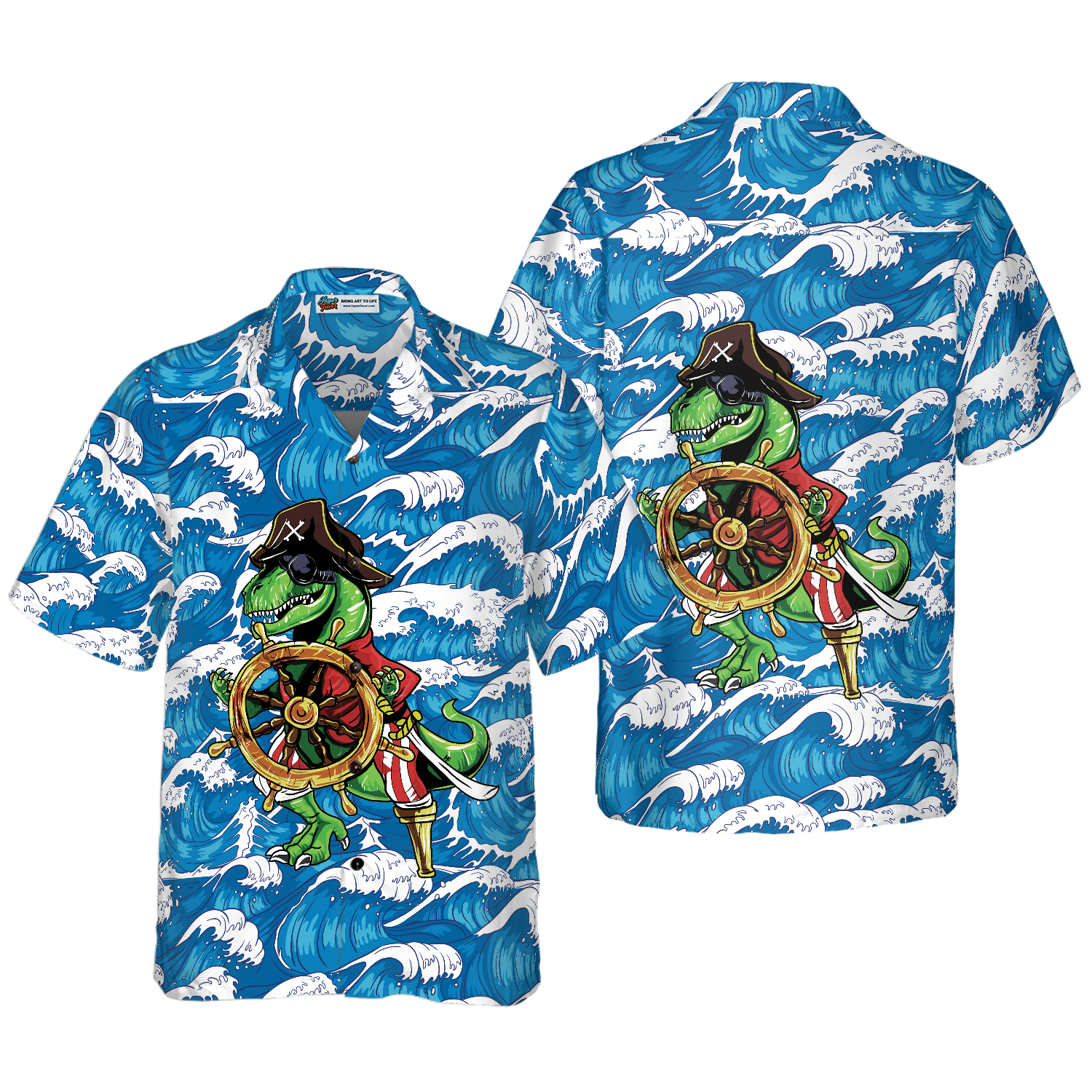 Pirate Dinosaur Hawaiian Shirt