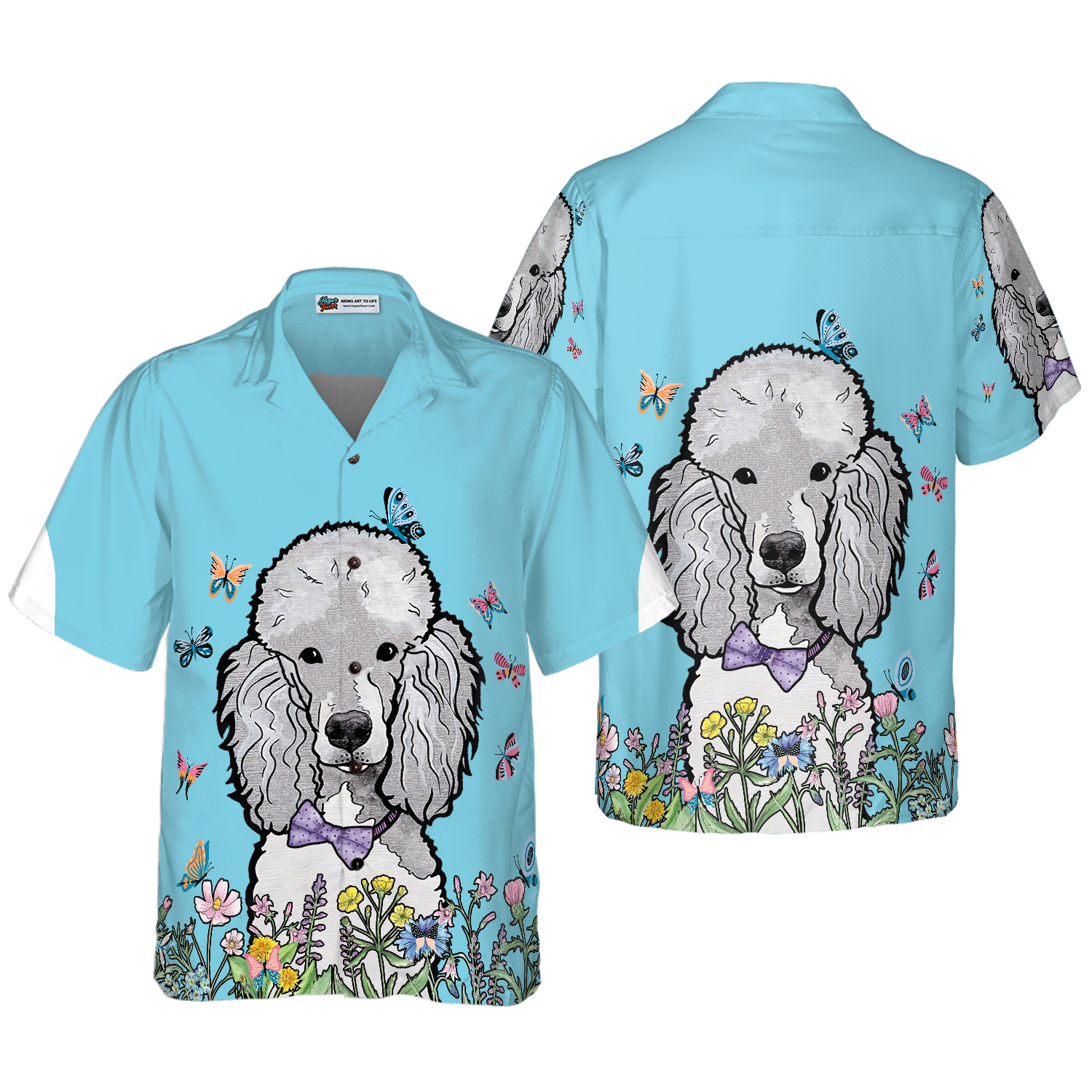 Lady Poodle & The Butterflies Hawaiian Shirt