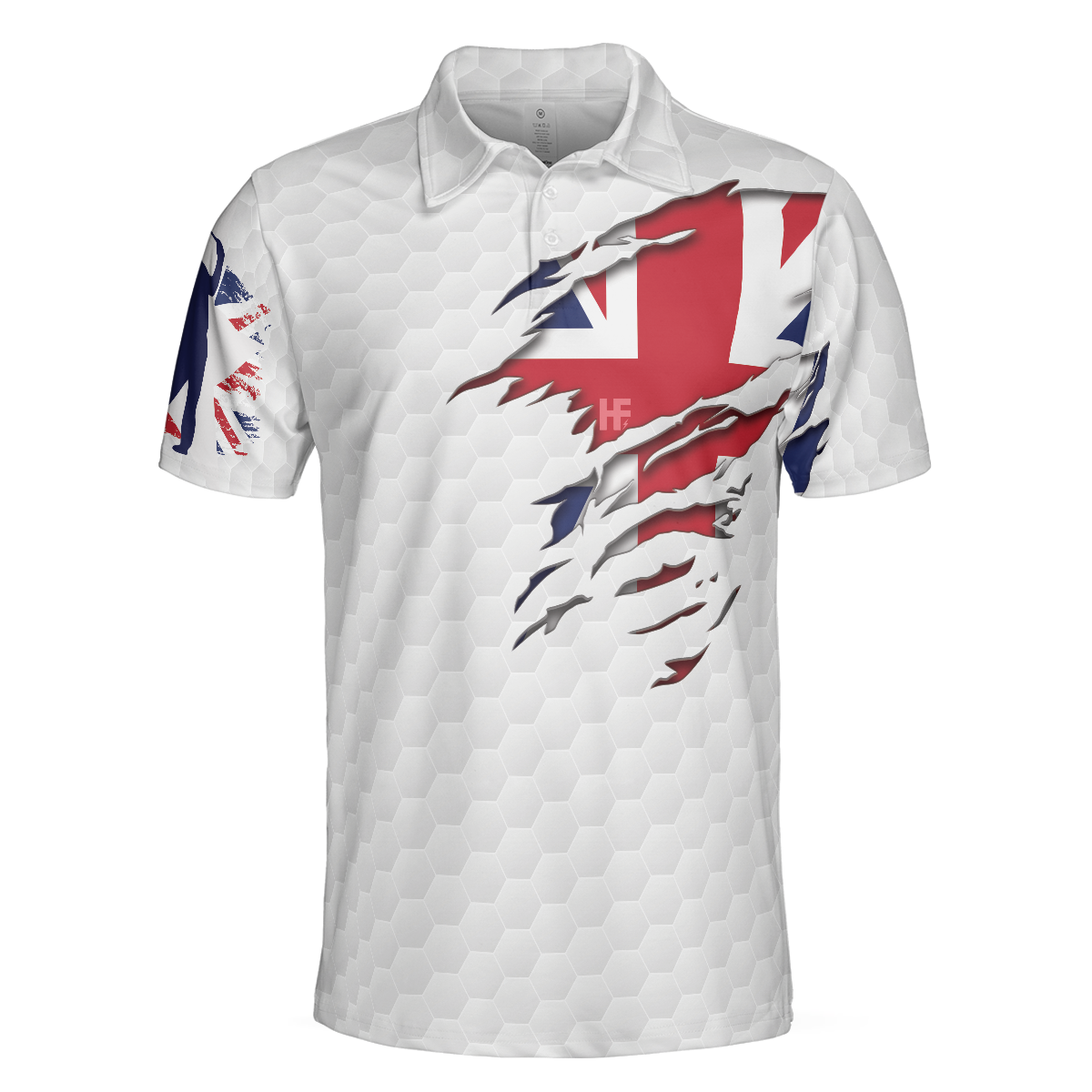 Golf Club United Kingdom Flag Polo Shirt, Great Britain Union Jack Polo Shirt, UK Golf Shirt For Men