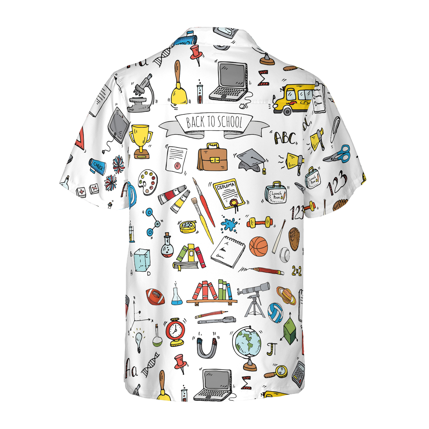 Back To School Hand Drawn Doodle Style School Hawaiian Shirt