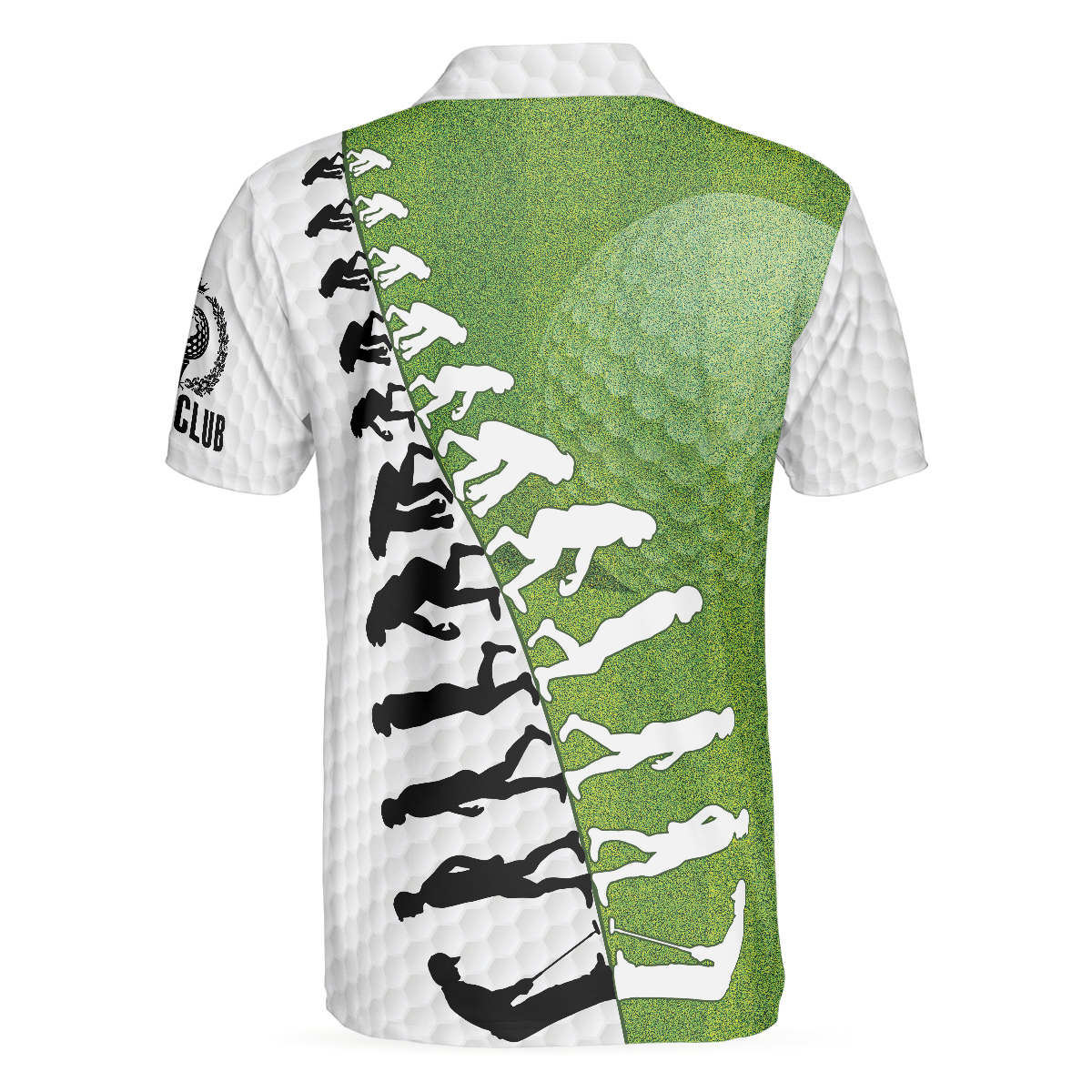 The Evolution Of Golfer Through Generations Golf Polo Shirt, White And Green Golf Shirt For Men