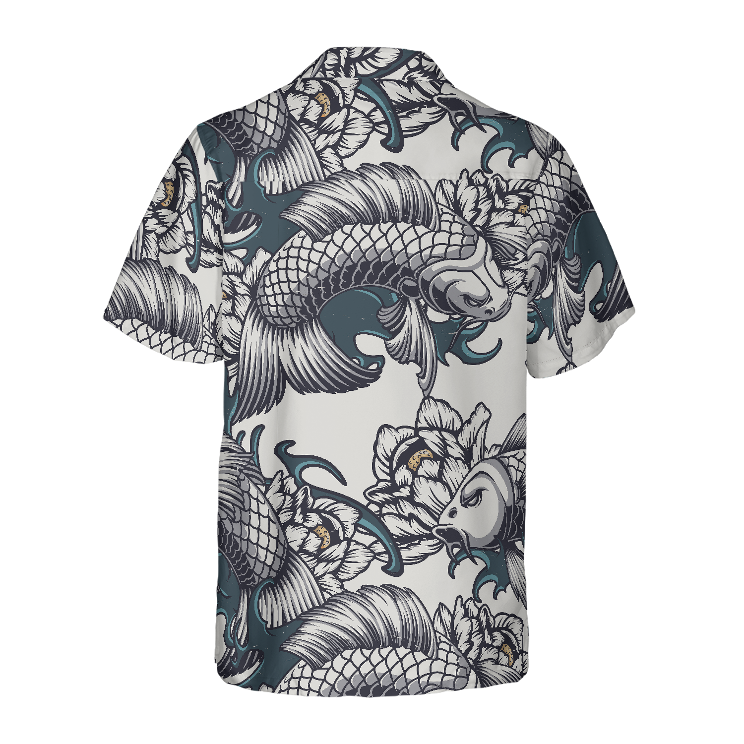 Traditional Floral Fish Hawaiian Shirt