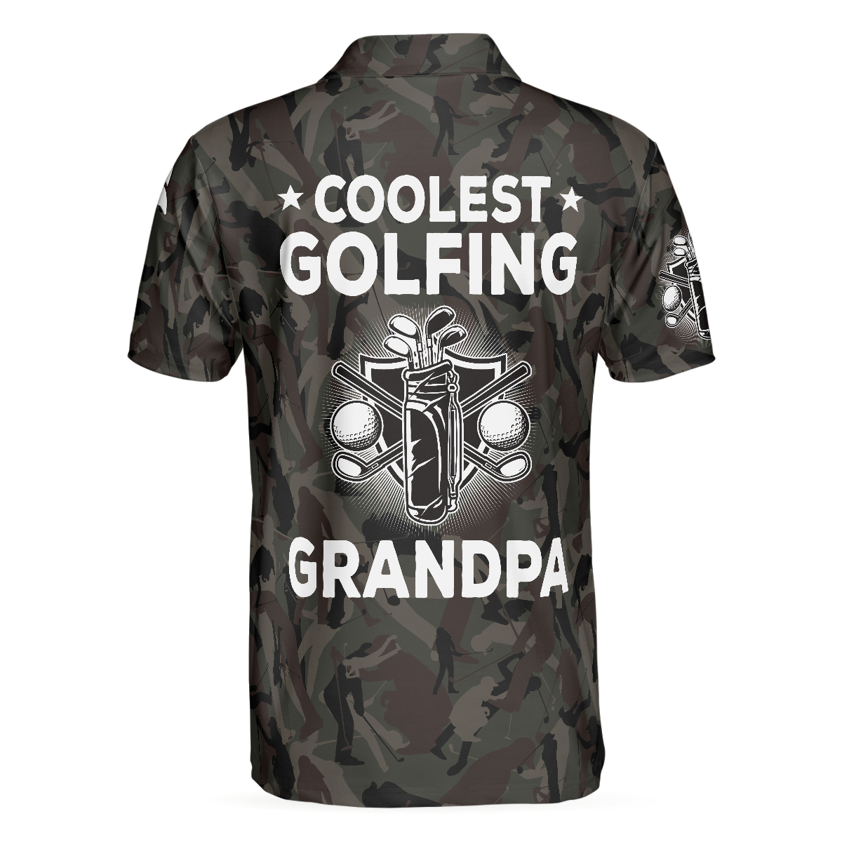 Coolest Golfing Grandpa Camouflage Pattern Golf Polo Shirt