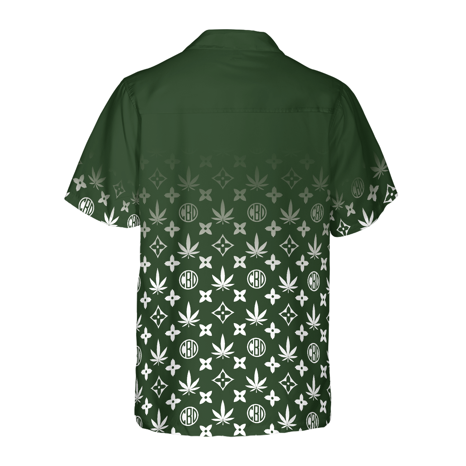 Gradient Marijuana Pattern Shirt For Men Hawaiian Shirt