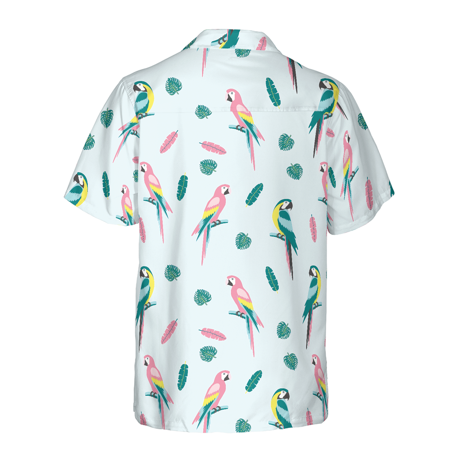 Men's Parrot And Exotic Leaves Shirt Hawaiian Shirt