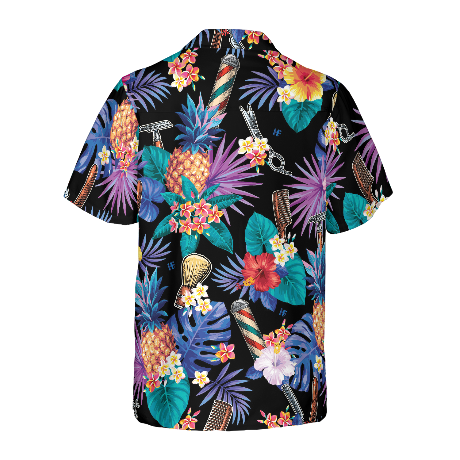 Barber Tools & The Tropical Leaves Hawaiian Shirt