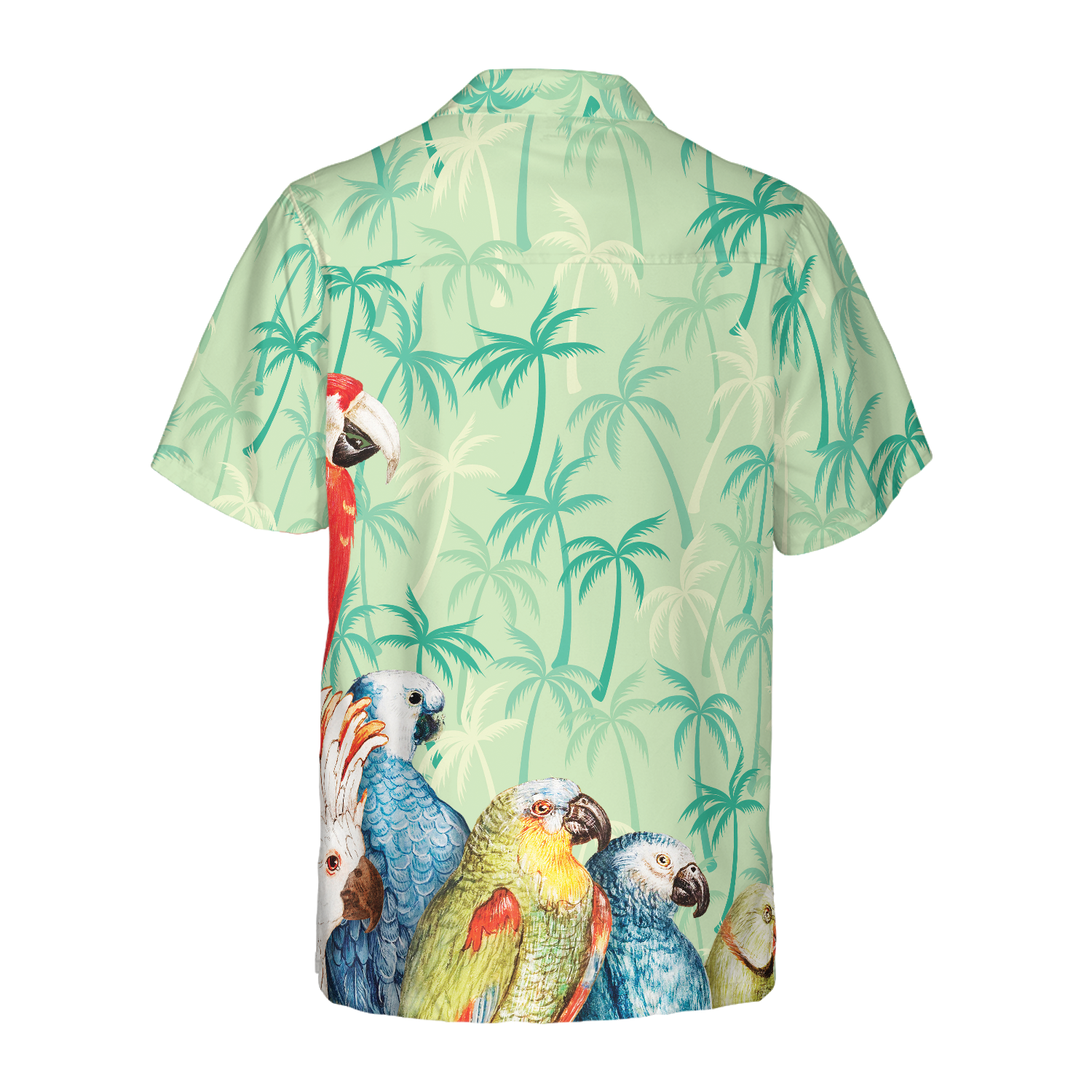 Vintage Parrot With Coconut Palm Tree Hawaiian Shirt