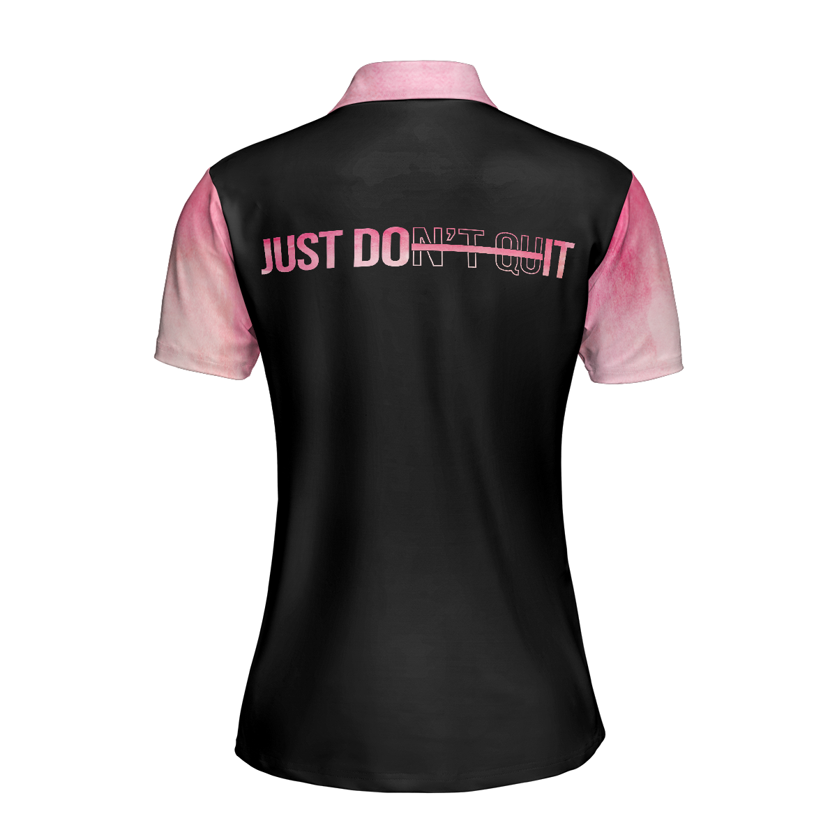 Just Don't Quit Breast Cancer Awareness Short Sleeve Women Polo Shirt, Pink Ribbon Polo Shirt For Ladies
