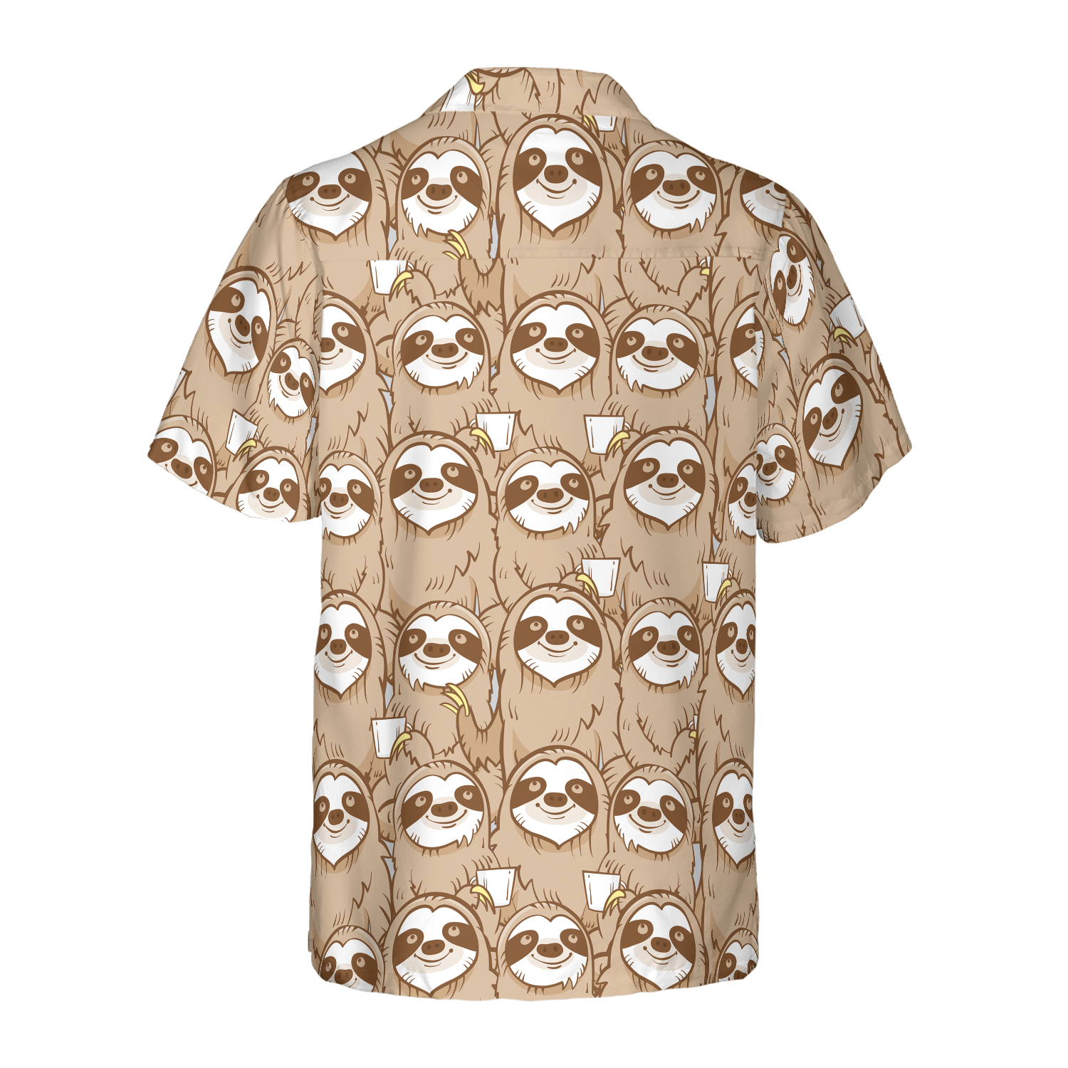 Cute Sloth Seamless Pattern Shirt For Men Hawaiian Shirt