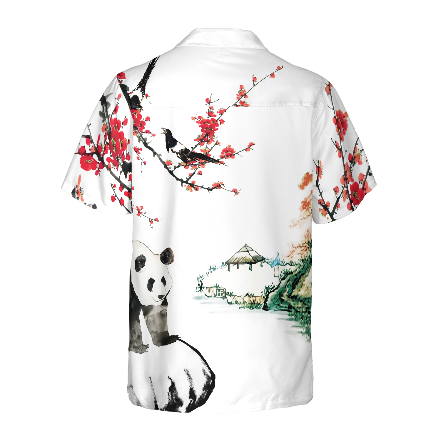 Panda With Plum Blossom Shirt Hawaiian Shirt