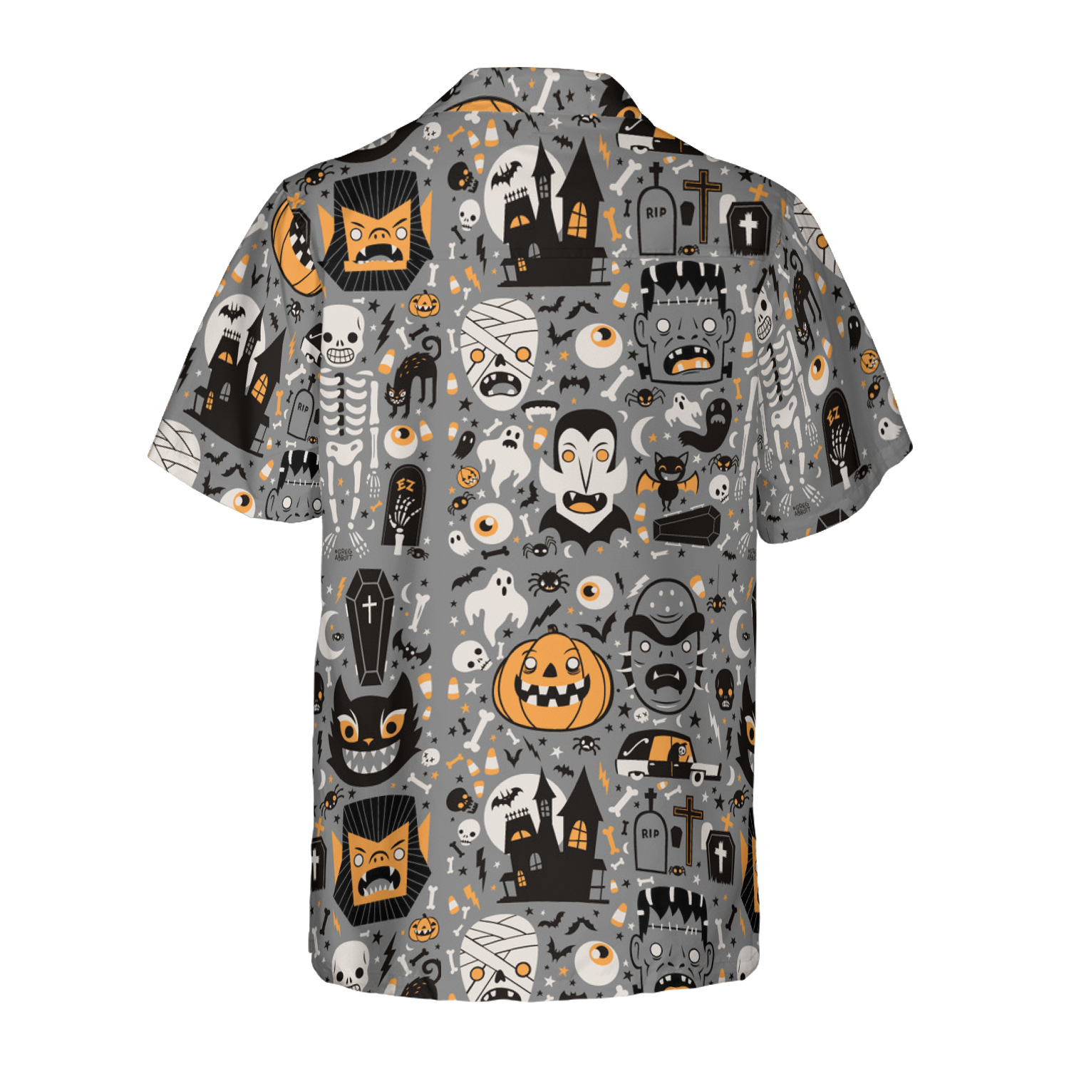 Doodle Pattern Happy Halloween Hawaiian Shirt