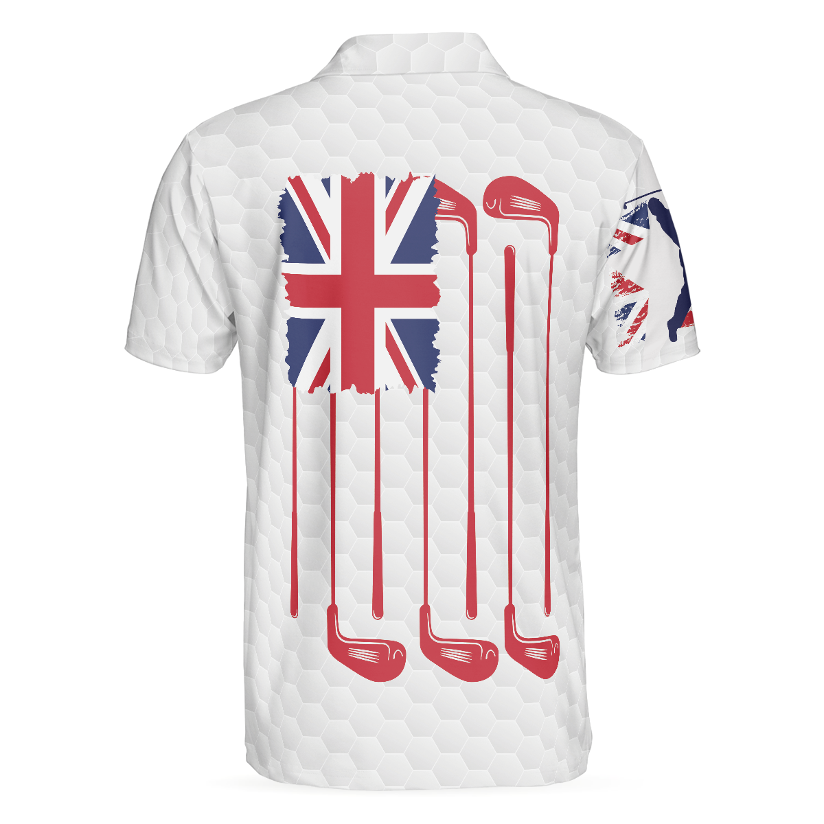 Golf Club United Kingdom Flag Polo Shirt, Great Britain Union Jack Polo Shirt, UK Golf Shirt For Men