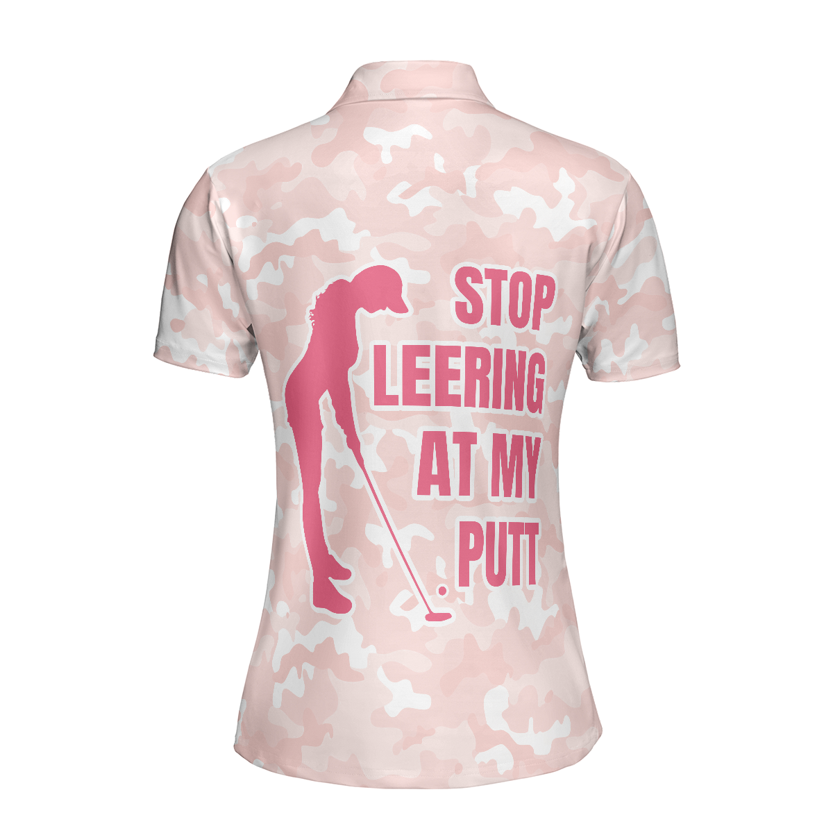 Stop Leering At My Putt Short Sleeve Women Polo Shirt