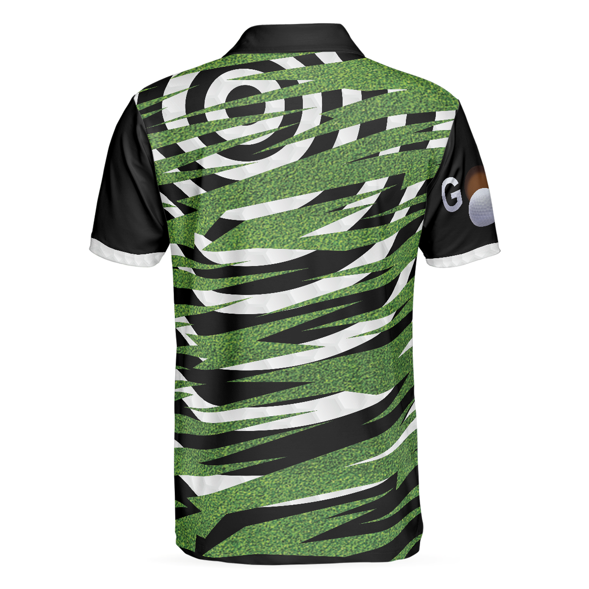Unique Golfer Design With Ripped Texture Golf Polo Shirt, Basic Spiral Pattern Golf Shirt Design