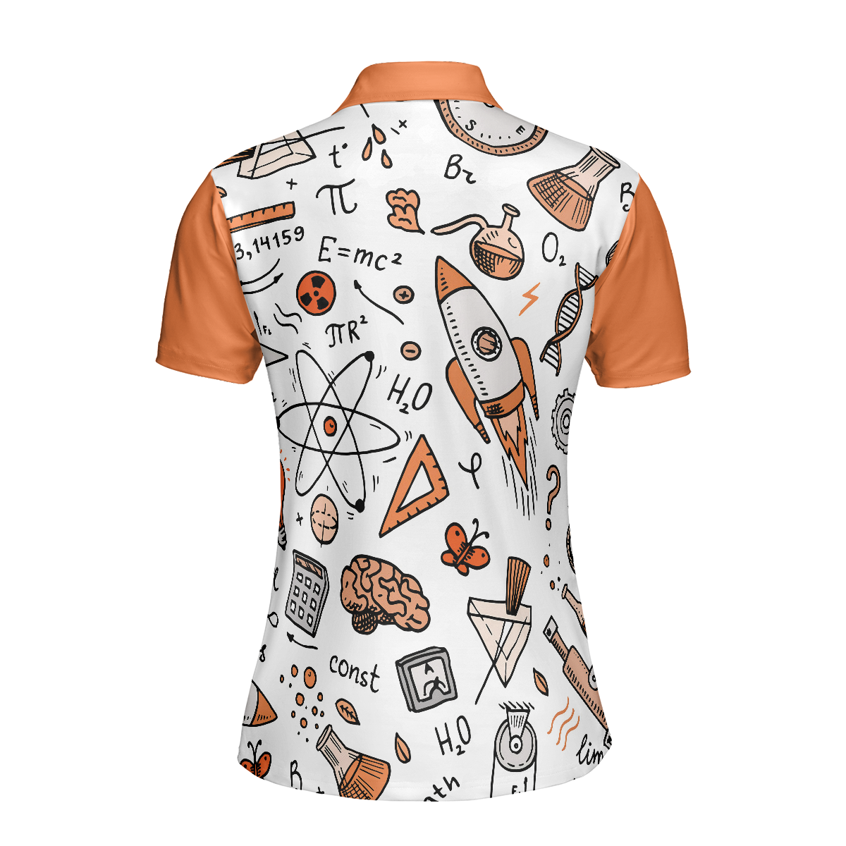 Physic Subject In Orange Short Sleeve Women Polo Shirt, Physic Shirt For Women, Gift For Physic Teachers